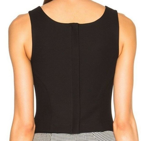 ISA ARFEN UK New Cropped Vest TOP Blouse Stretch Cotton Full Back Zip BLACK πHP - Picture 6 of 11